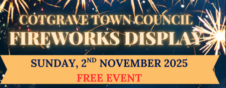 Fireworks Event Sunday 2nd November 2025 6.30pm